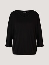 Gemêleerd shirt met elastische tailleband - Vrouwen - deep black Gemêleerd shirt met elastische tailleband - Vrouwen - deep black - 7 - TOM TAILOR