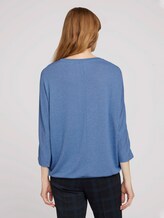 Meliertes Shirt mit elastischem Bund - Frauen - sea blue melange Meliertes Shirt mit elastischem Bund - Frauen - sea blue melange - 2 - TOM TAILOR