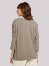 Meliertes Shirt mit elastischem Bund - Frauen - oyster grey melange Meliertes Shirt mit elastischem Bund - Frauen - oyster grey melange - 2 - TOM TAILOR