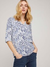 Gemusterte Bluse mit LENZING™ ECOVERO™ und V-Ausschnitt - Frauen - navy offwhite flower design Gemusterte Bluse mit LENZING™ ECOVERO™ und V-Ausschnitt - Frauen - navy offwhite flower design - 5 - TOM TAILOR