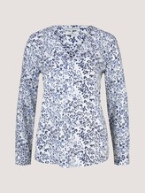 Gemusterte Bluse mit LENZING™ ECOVERO™ und V-Ausschnitt - Frauen - navy offwhite flower design Gemusterte Bluse mit LENZING™ ECOVERO™ und V-Ausschnitt - Frauen - navy offwhite flower design - 7 - TOM TAILOR