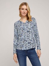 Gemusterte Bluse mit V-Ausschnitt - Frauen - navy floral design Gemusterte Bluse mit V-Ausschnitt - Frauen - navy floral design - 1 - TOM TAILOR