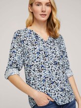Gemusterte Bluse mit V-Ausschnitt - Frauen - navy floral design Gemusterte Bluse mit V-Ausschnitt - Frauen - navy floral design - 9 - TOM TAILOR