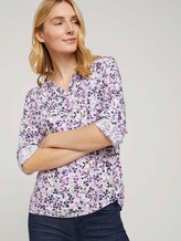 Gemusterte Bluse mit LENZING™ ECOVERO™ und V-Ausschnitt - Frauen - offwhite floral design Gemusterte Bluse mit LENZING™ ECOVERO™ und V-Ausschnitt - Frauen - offwhite floral design - 5 - TOM TAILOR