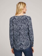Gemusterte Bluse mit LENZING™ ECOVERO™ und V-Ausschnitt - Frauen - navy flower design Gemusterte Bluse mit LENZING™ ECOVERO™ und V-Ausschnitt - Frauen - navy flower design - 2 - TOM TAILOR