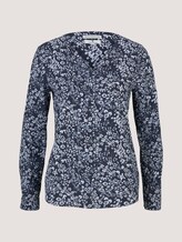 Gemusterte Bluse mit LENZING™ ECOVERO™ und V-Ausschnitt - Frauen - navy flower design Gemusterte Bluse mit LENZING™ ECOVERO™ und V-Ausschnitt - Frauen - navy flower design - 7 - TOM TAILOR