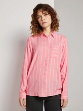 Gestreifte Hemdbluse - Frauen - peach stripe vertical Gestreifte Hemdbluse - Frauen - peach stripe vertical - 1 - TOM TAILOR