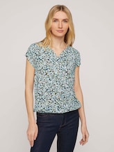 Gemusterte Bluse mit LENZING™ ECOVERO™ - Frauen - navy burred floral design Gemusterte Bluse mit LENZING™ ECOVERO™ - Frauen - navy burred floral design - 1 - TOM TAILOR