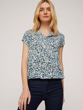 Gemusterte Bluse mit LENZING™ ECOVERO™ - Frauen - navy burred floral design Gemusterte Bluse mit LENZING™ ECOVERO™ - Frauen - navy burred floral design - 5 - TOM TAILOR