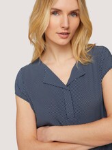 Gemusterte Bluse mit LENZING™ ECOVERO™ - Frauen - navy-white-minimal-design Gemusterte Bluse mit LENZING™ ECOVERO™ - Frauen - navy-white-minimal-design - 9 - TOM TAILOR