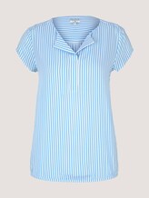 Gemusterte Bluse mit LENZING™ ECOVERO™ - Frauen - blue white vertical stripe Gemusterte Bluse mit LENZING™ ECOVERO™ - Frauen - blue white vertical stripe - 7 - TOM TAILOR
