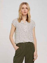 Blouse met korte mouwen met dessin - Vrouwen - beige geometrical design Blouse met korte mouwen met dessin - Vrouwen - beige geometrical design - 1 - TOM TAILOR