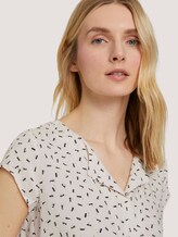 Blouse met korte mouwen met dessin - Vrouwen - beige geometrical design Blouse met korte mouwen met dessin - Vrouwen - beige geometrical design - 9 - TOM TAILOR