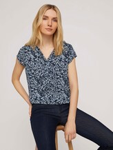 Gemusterte Bluse mit LENZING™ ECOVERO™ - Frauen - navy offwhite flower design Gemusterte Bluse mit LENZING™ ECOVERO™ - Frauen - navy offwhite flower design - 5 - TOM TAILOR