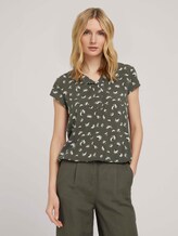Gemusterte Bluse mit LENZING™ ECOVERO™ - Frauen - khaki small floral design Gemusterte Bluse mit LENZING™ ECOVERO™ - Frauen - khaki small floral design - 1 - TOM TAILOR