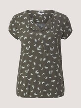 Gemusterte Bluse mit LENZING™ ECOVERO™ - Frauen - khaki small floral design Gemusterte Bluse mit LENZING™ ECOVERO™ - Frauen - khaki small floral design - 7 - TOM TAILOR