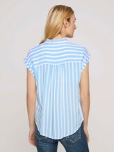Gestreifte Kurzarm Hemdbluse - Frauen - blue offwhite vertical stripe Gestreifte Kurzarm Hemdbluse - Frauen - blue offwhite vertical stripe - 2 - TOM TAILOR