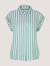 Gestreifte Kurzarm Hemdbluse - Frauen - green offwhite vertical stripe Gestreifte Kurzarm Hemdbluse - Frauen - green offwhite vertical stripe - 7 - TOM TAILOR