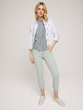 Gestreifte Kurzarm Hemdbluse - Frauen - offwhite navy vertical stripe Gestreifte Kurzarm Hemdbluse - Frauen - offwhite navy vertical stripe - 3 - TOM TAILOR
