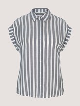 Gestreifte Kurzarm Hemdbluse - Frauen - offwhite navy vertical stripe Gestreifte Kurzarm Hemdbluse - Frauen - offwhite navy vertical stripe - 7 - TOM TAILOR