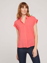 Kurzarmbluse mit Kragen - Frauen - strong peach tone Kurzarmbluse mit Kragen - Frauen - strong peach tone - 1 - TOM TAILOR