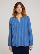 Gestreifte Tunika mit Bio-Baumwolle - Frauen - mid blue white vertical stripe Gestreifte Tunika mit Bio-Baumwolle - Frauen - mid blue white vertical stripe - 1 - TOM TAILOR Denim