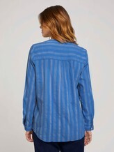 Gestreifte Tunika mit Bio-Baumwolle - Frauen - mid blue white vertical stripe Gestreifte Tunika mit Bio-Baumwolle - Frauen - mid blue white vertical stripe - 2 - TOM TAILOR Denim