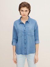 Oversized Denim Hemdbluse - Frauen - Blue Denim Oversized Denim Hemdbluse - Frauen - Blue Denim - 1 - TOM TAILOR Denim