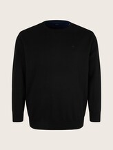 Basic Pullover mit Logo-Stickerei - Männer - Black Basic Pullover mit Logo-Stickerei - Männer - Black - 7 - Men Plus