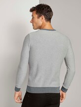 Pullover mit Mélange-Struktur - Männer - Light Soft Grey Melange Pullover mit Mélange-Struktur - Männer - Light Soft Grey Melange - 2 - TOM TAILOR