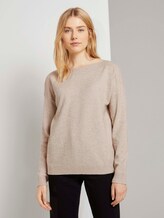 Pullover mit U-Boot-Ausschnitt - Frauen - desert sand melange Pullover mit U-Boot-Ausschnitt - Frauen - desert sand melange - 1 - TOM TAILOR