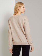 Pullover mit U-Boot-Ausschnitt - Frauen - desert sand melange Pullover mit U-Boot-Ausschnitt - Frauen - desert sand melange - 2 - TOM TAILOR