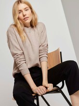 Pullover mit U-Boot-Ausschnitt - Frauen - desert sand melange Pullover mit U-Boot-Ausschnitt - Frauen - desert sand melange - 5 - TOM TAILOR