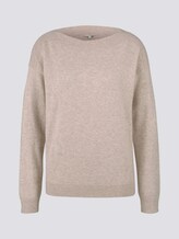Pullover mit U-Boot-Ausschnitt - Frauen - desert sand melange Pullover mit U-Boot-Ausschnitt - Frauen - desert sand melange - 7 - TOM TAILOR