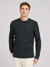 strukturierter Pullover - Männer - navy ice blue knit mouline strukturierter Pullover - Männer - navy ice blue knit mouline - 1 - TOM TAILOR