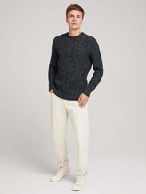 strukturierter Pullover - Männer - navy ice blue knit mouline strukturierter Pullover - Männer - navy ice blue knit mouline - 3 - TOM TAILOR