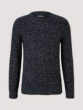 strukturierter Pullover - Männer - navy ice blue knit mouline strukturierter Pullover - Männer - navy ice blue knit mouline - 7 - TOM TAILOR