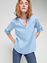 Henley blouse met textuur - Vrouwen - Clear Light Blue Henley blouse met textuur - Vrouwen - Clear Light Blue - 5 - TOM TAILOR