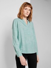 Strukturierte Henley Bluse - Frauen - soft leaf green Strukturierte Henley Bluse - Frauen - soft leaf green - 1 - TOM TAILOR