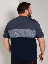 Blockstreifen T-Shirt mit Brusttasche - Männer - Sky Captain Blue Blockstreifen T-Shirt mit Brusttasche - Männer - Sky Captain Blue - 2 - Men Plus