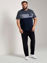 Blockstreifen T-Shirt mit Brusttasche - Männer - Sky Captain Blue Blockstreifen T-Shirt mit Brusttasche - Männer - Sky Captain Blue - 3 - Men Plus