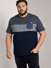 Blockstreifen T-Shirt mit Brusttasche - Männer - Sky Captain Blue Blockstreifen T-Shirt mit Brusttasche - Männer - Sky Captain Blue - 5 - Men Plus