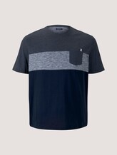 Blockstreifen T-Shirt mit Brusttasche - Männer - Sky Captain Blue Blockstreifen T-Shirt mit Brusttasche - Männer - Sky Captain Blue - 7 - Men Plus