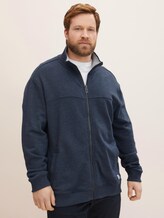 Sweatjack met opstaande kraag - Mannen - sky captain blue white melange Sweatjack met opstaande kraag - Mannen - sky captain blue white melange - 1 - Men Plus