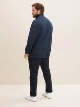 Sweatjack met opstaande kraag - Mannen - sky captain blue white melange Sweatjack met opstaande kraag - Mannen - sky captain blue white melange - 2 - Men Plus