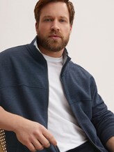 Sweatjack met opstaande kraag - Mannen - sky captain blue white melange Sweatjack met opstaande kraag - Mannen - sky captain blue white melange - 5 - Men Plus