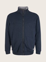 Sweatjack met opstaande kraag - Mannen - sky captain blue white melange Sweatjack met opstaande kraag - Mannen - sky captain blue white melange - 7 - Men Plus