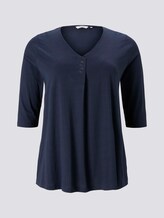 Blusenshirt mit Druckknopfdetail - Frauen - Sky Captain Blue Blusenshirt mit Druckknopfdetail - Frauen - Sky Captain Blue - 7 - My True Me