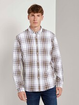 Kariertes Hemd - Männer - white olive check Kariertes Hemd - Männer - white olive check - 1 - TOM TAILOR Denim