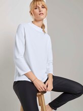 Strukturiertes Stehkragen Shirt - Frauen - Whisper White Strukturiertes Stehkragen Shirt - Frauen - Whisper White - 5 - TOM TAILOR